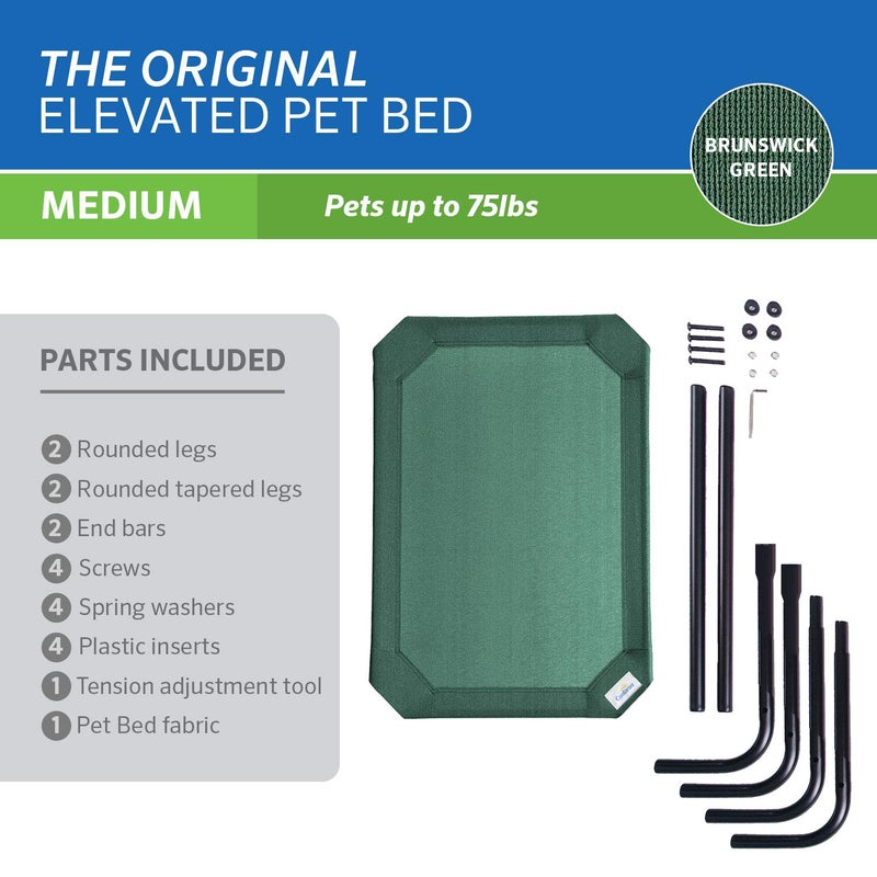 Coolaroo The Original Cooling Elevated Pet Bed, Medium, Brunswick Green - Image 5